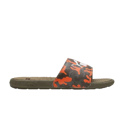 Pre-owned Puma Cool Cat Slide 'camo' In Green