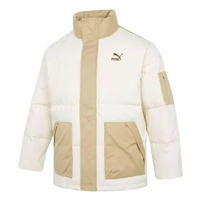 Puma Core Down Jacket 'beige' In Metallic
