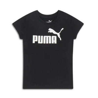 Puma Core Pack No. 1 Logo Little Kids' T-shirt In Black