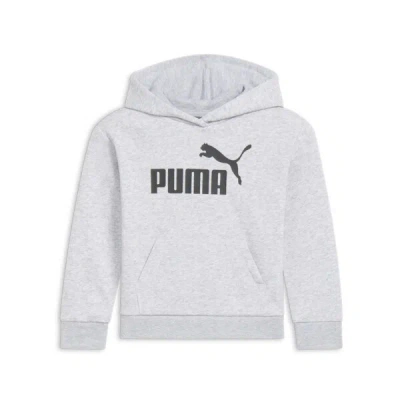 Puma Core Pack No.1 Logo Little Kids' Hoodie In Light Heather Grey