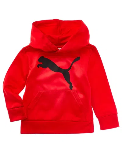Puma Core Pack Poly Fleece Pullover Hoodie In Red