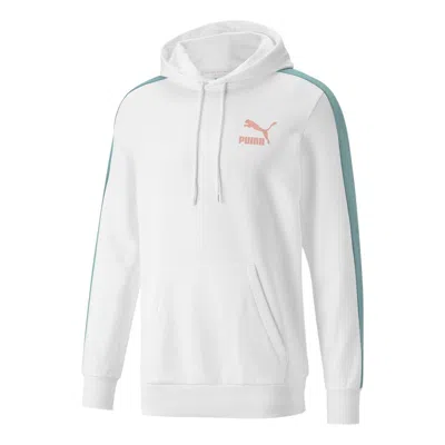 Puma Cotton Crew Neck Hoodie 'white Blue Pink'