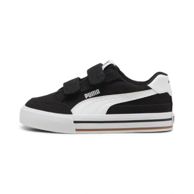 Puma Court Classic Vulc Formstrip Little Kids' Sneakers In Black- White