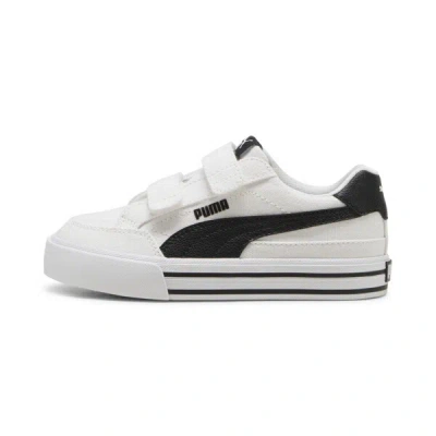 Puma Court Classic Vulc Formstrip Little Kids' Sneakers In White- Black