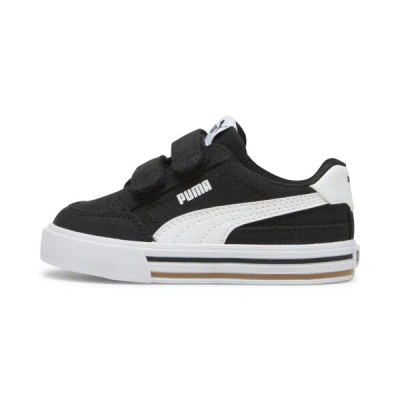 Puma Babies' Court Classic Vulc Formstrip Toddlers' Sneakers In Black- White