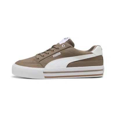 Puma Court Classic Vulcanised Formstrip Unisex Sneakers In Brown