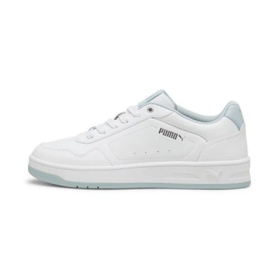 Puma Court Classy Women's Sneakers In White-frosted Dew- Silver
