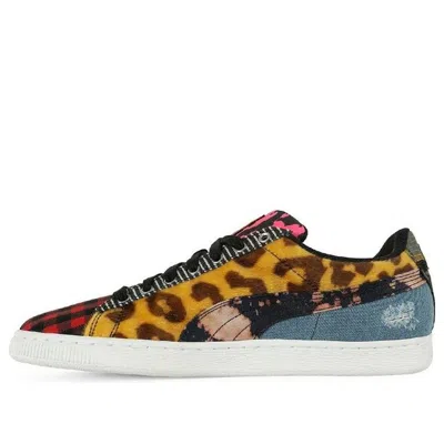 Puma Court Culture Sneakers Black/white/yellow/red/blue In Animal Print