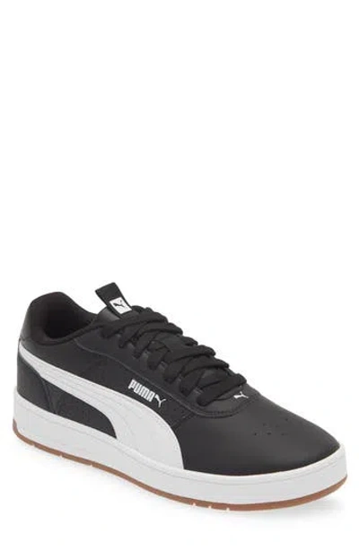 Puma Court Ravine Sneaker In  Black- White-gum