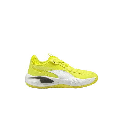 Pre-owned Puma Court Rider I Jr 'yellow Glow White'