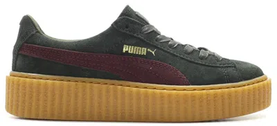 Pre-owned Puma Creepers Rihanna Fenty Suede (women's) Sneakers In Green/bordeaux/gum