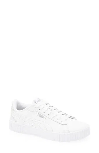 Puma Crew 2.0 Metallic Sneaker In  White- White-silver
