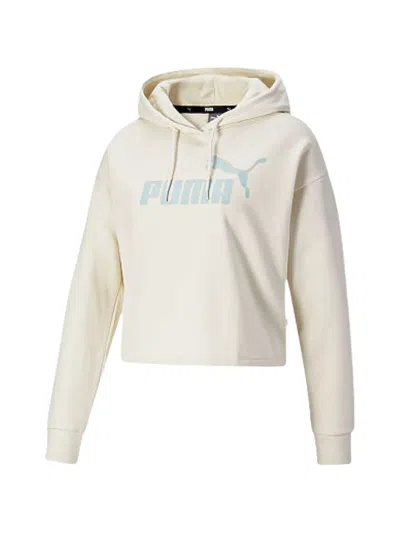 Puma Cropped Logo-print Hoodie In Animal Print