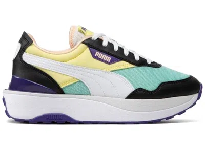 Pre-owned Puma Cruise Rider Flair Mint (women's) Sneakers In Mint Green/black/yellow