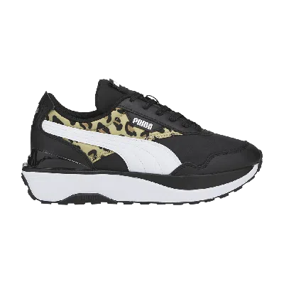 Pre-owned Puma Cruise Rider Jr 'summer Roar - Black Pale Khaki Leopard'