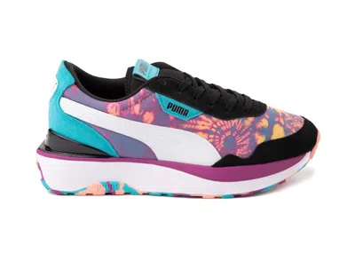 Pre-owned Puma Cruise Rider Tie Dye (women's) Sneakers In Black/apricot