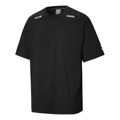Puma Culture Makertee Alphabet Embroidered Loose Sports Round Neck Short Sleeve Black