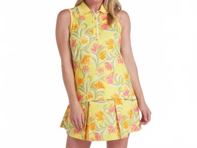 Puma Dani Dazey Sleeveless Golf Polo In Sunny Yellow In Multi