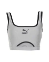 Puma Dare To Crop Top Woman Top Light Grey Size L Nylon, Elastane In Grey