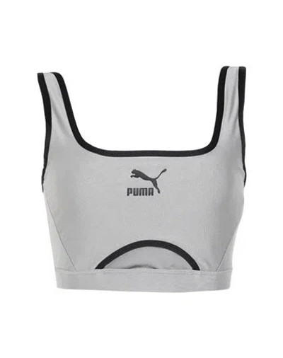 Puma Dare To Crop Top Woman Top Light Grey Size L Nylon, Elastane