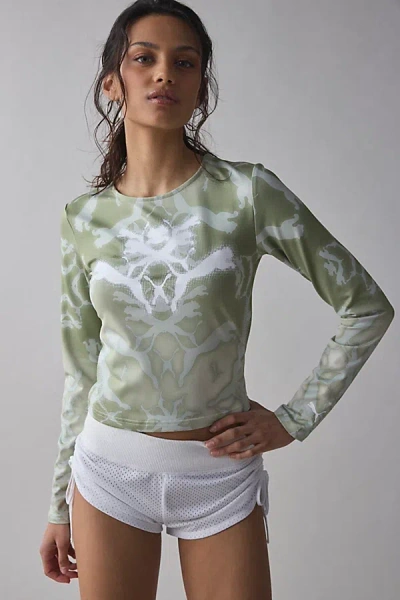 Puma Dare To Long Sleeve Graphic Tee In Pistachio Green, Women's At Urban Outfitters