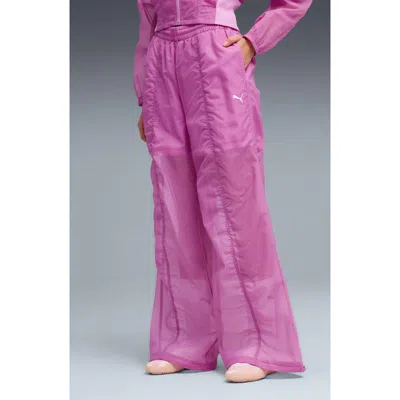 Puma Dare To Nylon Ripstop Wide Leg Track Pants In Purple