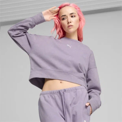 Puma Dare To Relaxed Washed Crew Women In Pale Plum