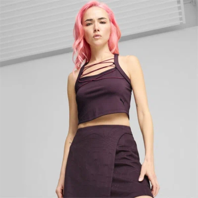 Puma Dare To Women's Crop Top In Midnight Plum