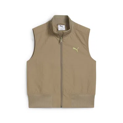 Puma Dare To Women's Full-zip Woven Vest In Brown