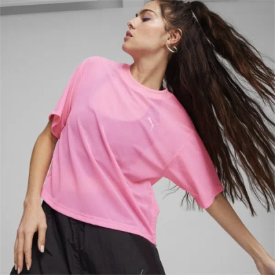 Puma Dare To Women's Mesh T-shirt In Fast Pink