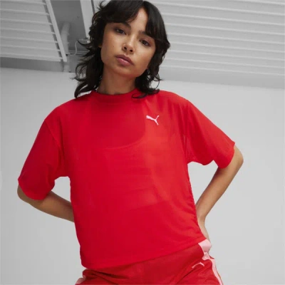 Puma Dare To Women's Mesh T-shirt In For All Time Red