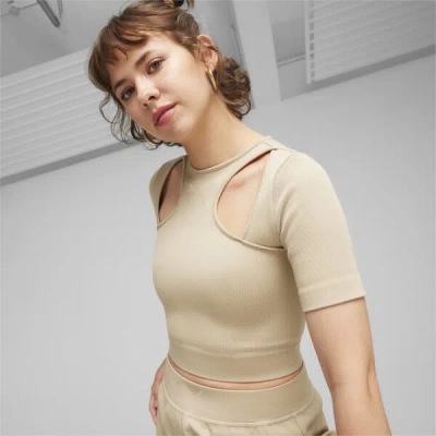 Puma Dare To Women's Muted Motion T-shirt In Putty