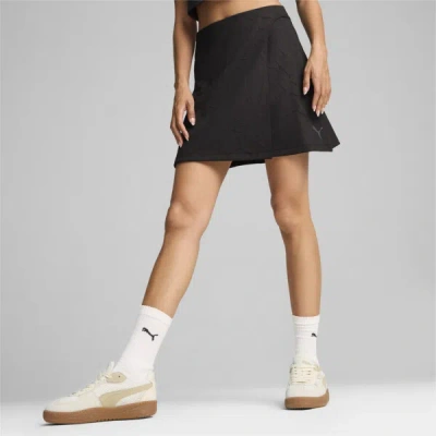 Puma Dare To Women's Raised Texture Skirt In Black-aop