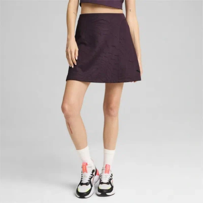 Puma Dare To Women's Raised Texture Skirt In Midnight Plum-aop