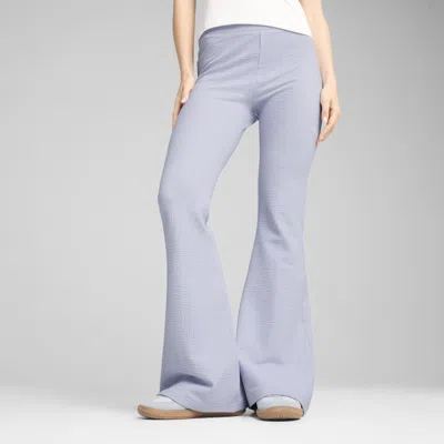 Puma Dare To Women's Textured Flared Leggings In Blue
