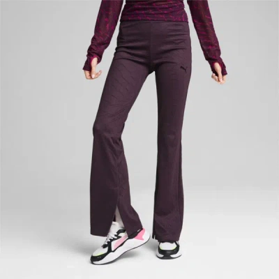 Puma Dare To Women's Textured Leggings In Midnight Plum-aop