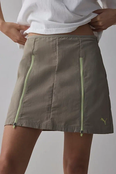 Puma Dare To Woven Mini Skirt In Velvet Moss, Women's At Urban Outfitters