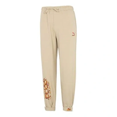 Puma Das Cc Label Knit Pants 'beige' In Neutral