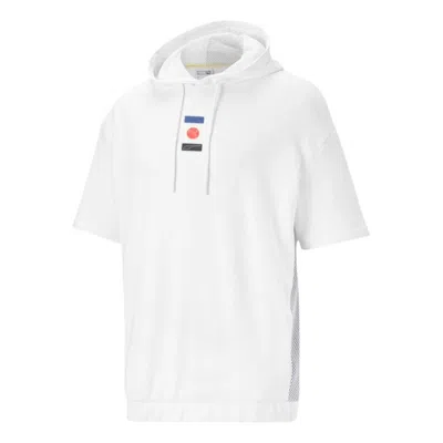 Puma Decor 8 Short Sleeve Hoodie 'white Red Blue'