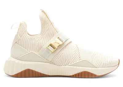 Pre-owned Puma Defy Varsity Mid Gold Sneakers In Pristine/ Gold