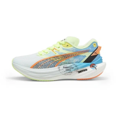Puma Deviate Nitro™ 3 Marathon Series Women's Running Shoes In Nitro Blue-fizzy Apple