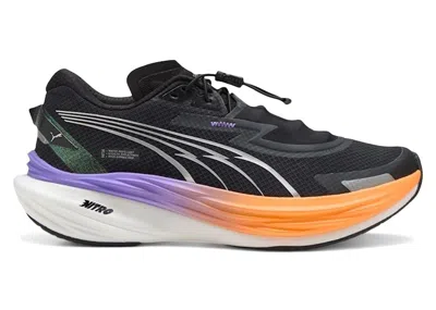 Pre-owned Puma Deviate Nitro 3 Wtr+ Black (women's) Sneakers In  Black/dark Amethyst In Multi