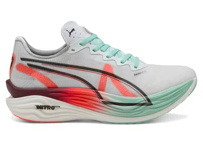 Pre-owned Puma Deviate Nitro Elite 3 Hyrox Mint (women's) Sneakers In  White/glowing Red/mint Melt