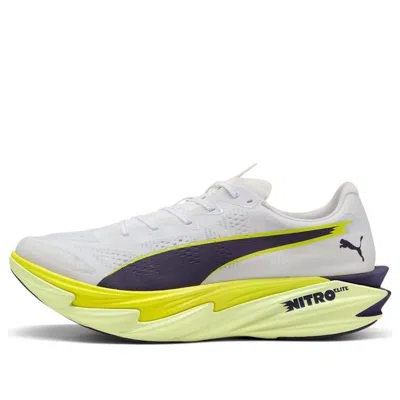 Puma Deviate Nitro Elite 4 Shoes White Yellow Ss26 In Multi