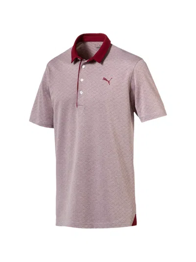 Puma Diamond-jacquard Polo Shirt In Purple