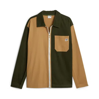 Puma Downtown Corduroy Shirt 'brown Olive Green'