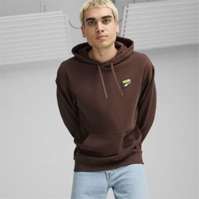 Puma Downtown Graphic Hoodie Men In Espresso Brown