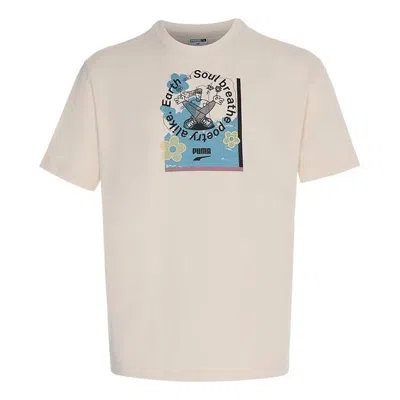 Puma Downtown Graphic T-shirt 'grey' In Neutral
