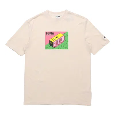 Puma Downtown Graphic Tee 'beige Pink Green'
