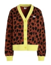 Puma Downtown Kitten Cardigan Tr Woman Sweatshirt Brown Size L Cotton In Brown